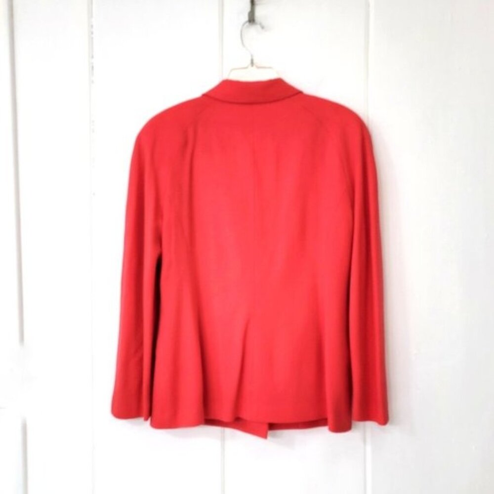 Cache Vintage Double Breasted Blazer Bright Coral Women's Size 14 - Picture 5 of 6